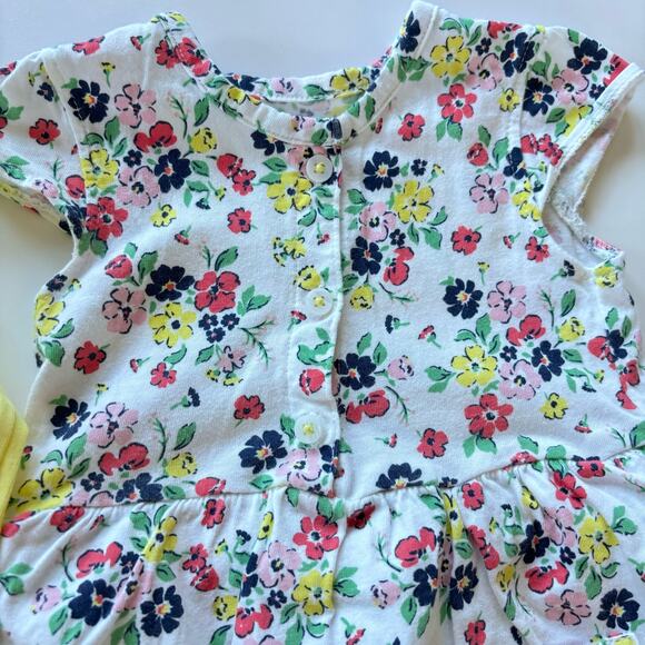 Carter's Girls 18 Month Dress and Cardigan Sweater Yellow Floral Outfit - Picture 2 of 7